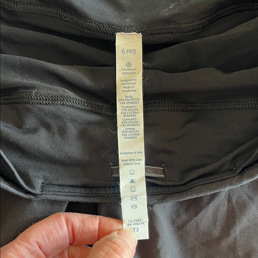 Lululemon Run Black Pace Setter Mini Skirt Size 6 Reg - Picture 7 of 14